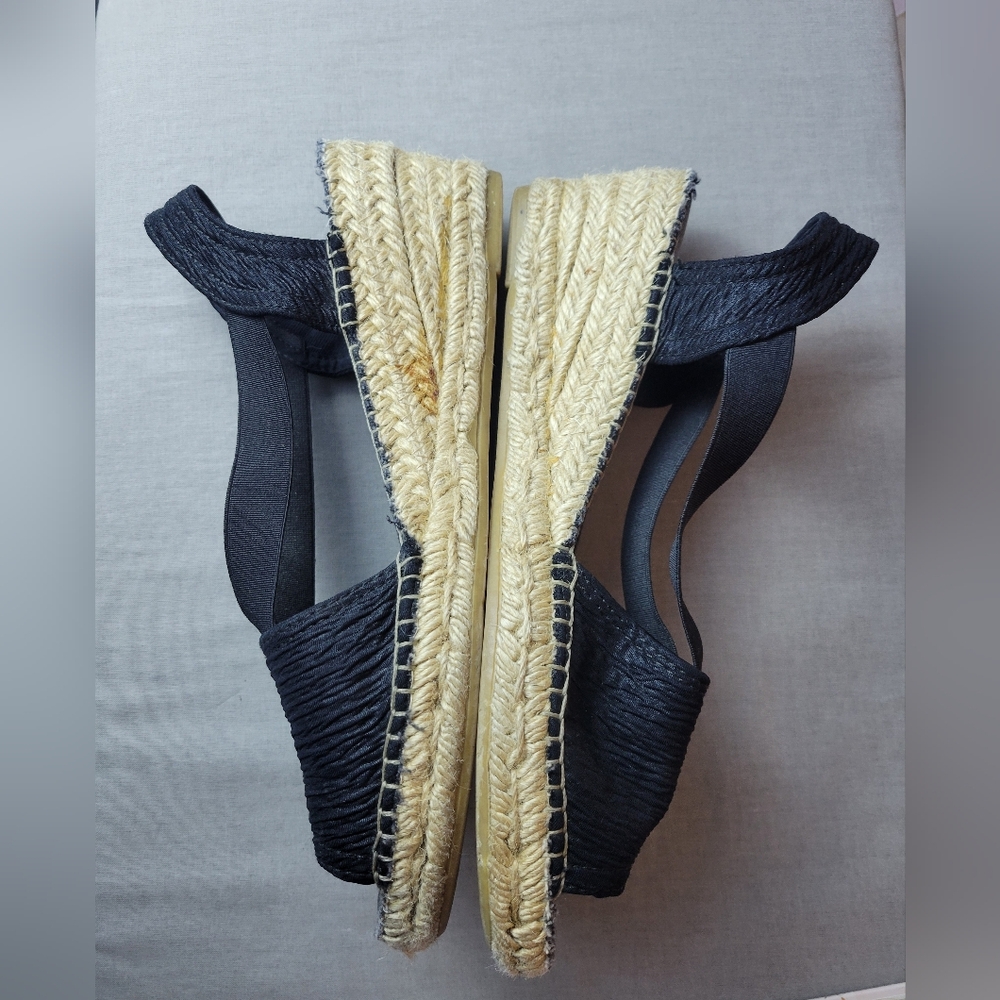 Toni Pons Black Espadrille Wedge Sandals Sz 40
